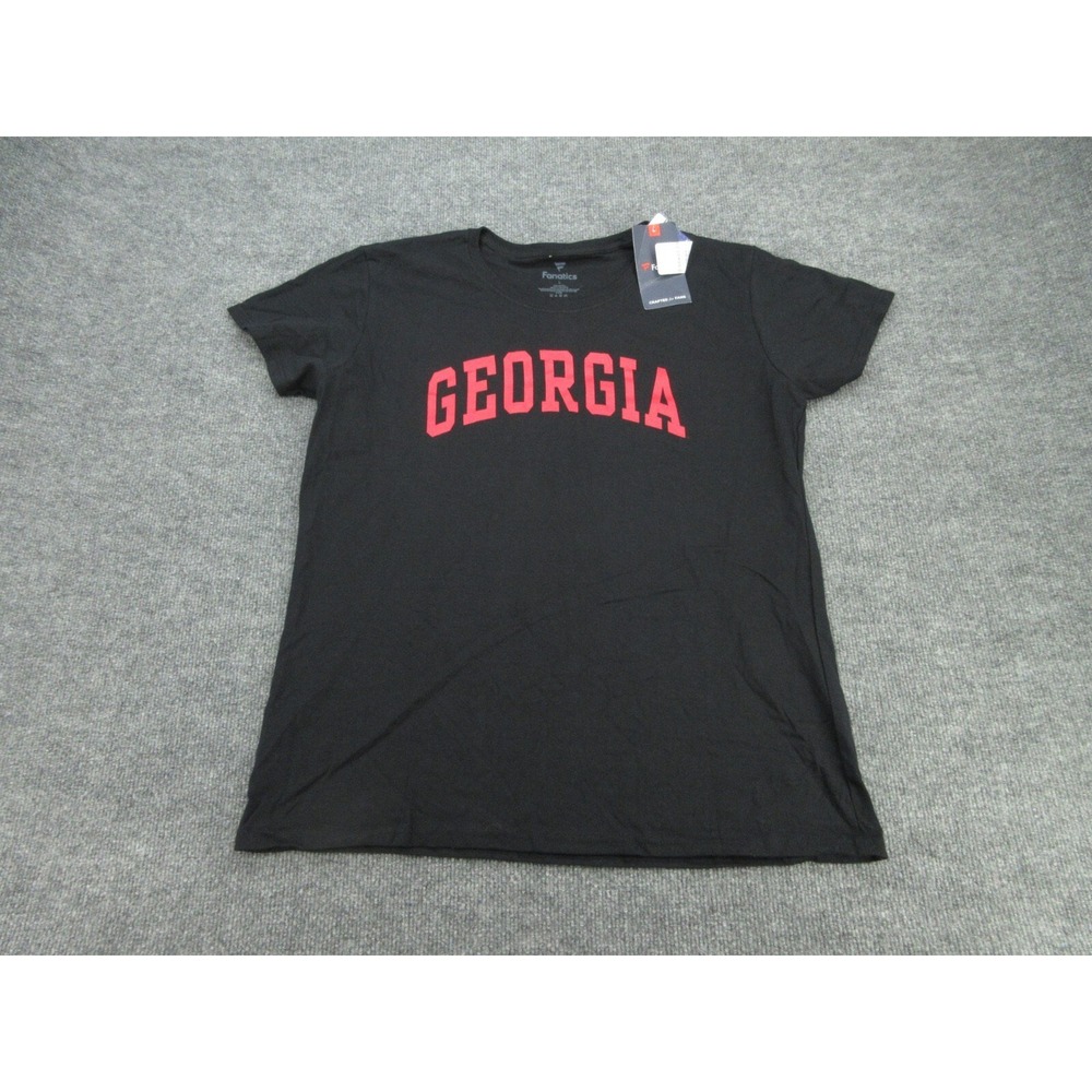 Fanatics Womens T-Shirt NWT Regular Black Georgia Bulldogs Graphic Large